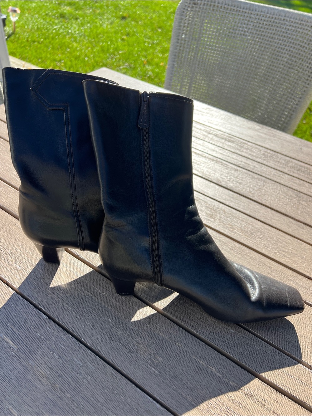 Cole Haan Brown Leather Ankle Booties with Low Heel